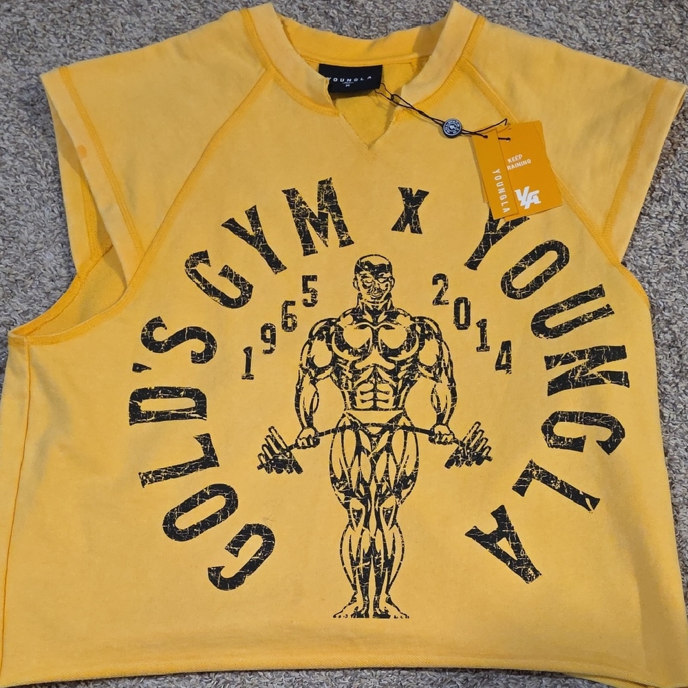 Yellow Sleeveless Graphic Top